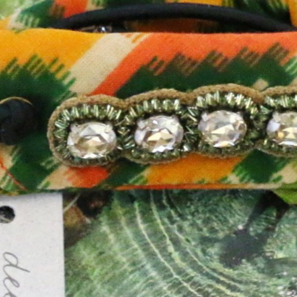 Jeweled Deepa Pony Tail Wrap Fabric Bracelet NWT main image 4